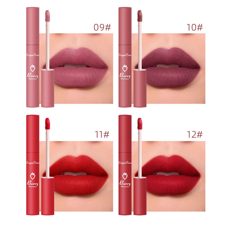 12 Colors Lasting Velvet Matte Lip Gloss Lip Glaze Moisturizing Lipstick Cosmetics Beauty Hydrating Waterproof Lip Makeup Tools