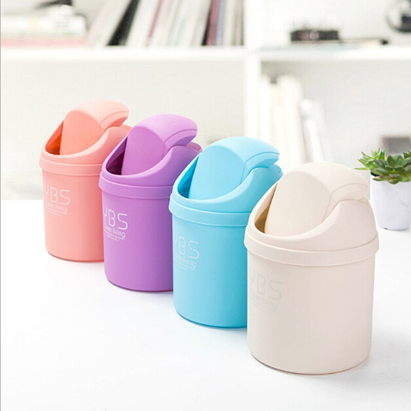1PC Office Mini Desktop Storage Box Waste Container Desktop Cleaning Barrel Small Desk Organizer Storage Dustbins