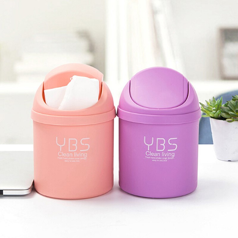 1PC Office Mini Desktop Storage Box Waste Container Desktop Cleaning Barrel Small Desk Organizer Storage Dustbins