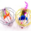 1pc Cat Toy Stick Feather Wand With Bell Mouse Cage Toys Plastic Artificial Colorful Cat Teaser Toy Pet Supplies Random Color