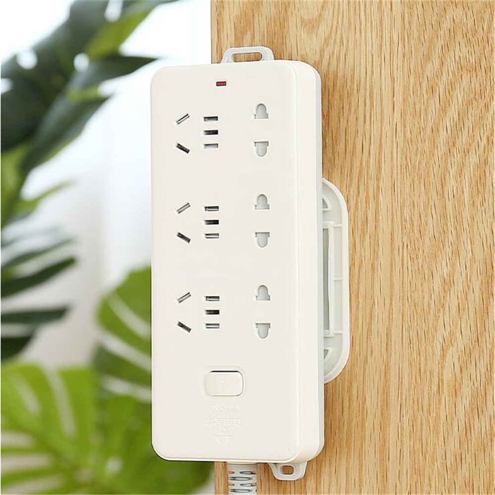 2sets Wall Mounted Socket Fixer  Remote Control Router Holder Cable Wire Organizer Desk Set Desk Accessories Office Supplies