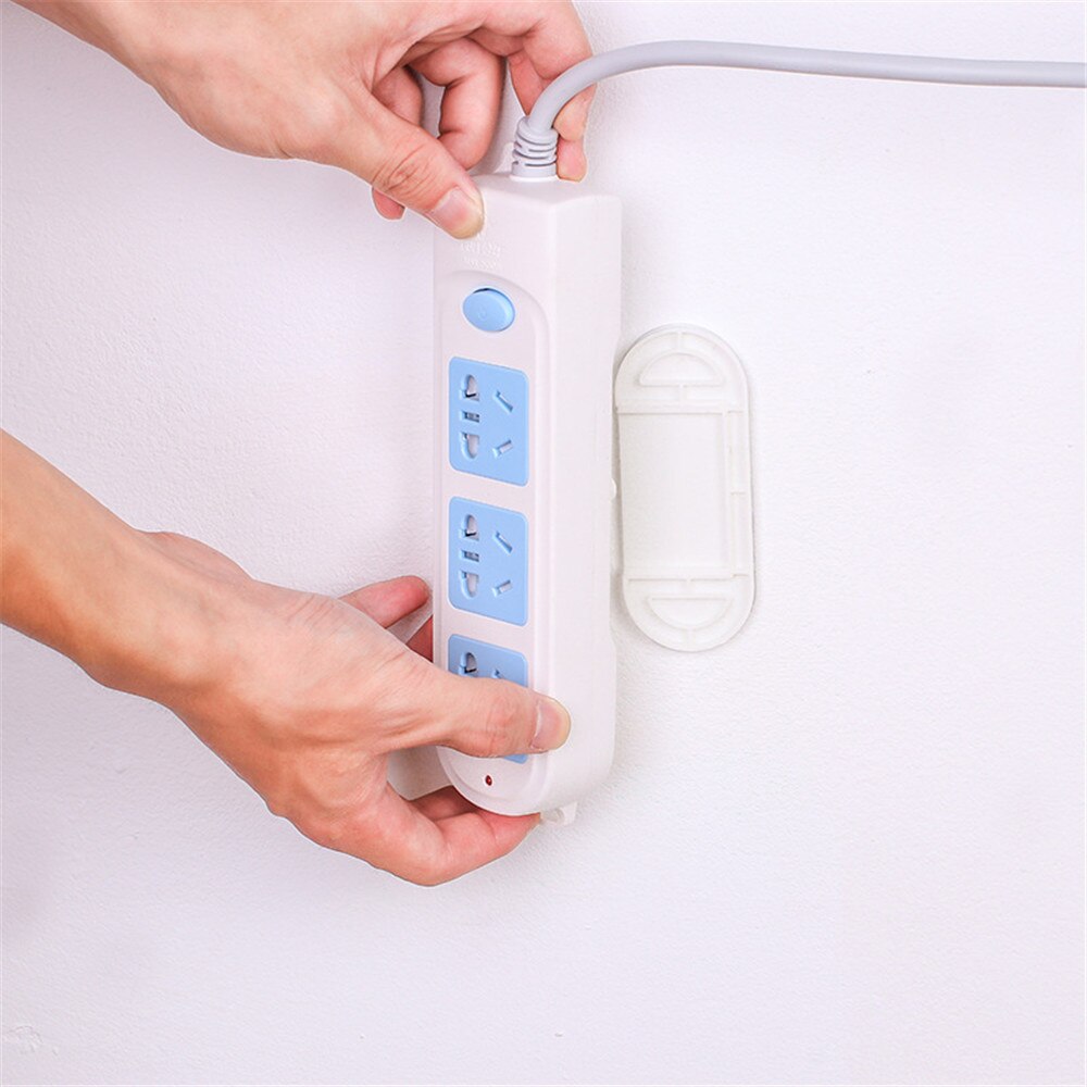 2sets Wall Mounted Socket Fixer  Remote Control Router Holder Cable Wire Organizer Desk Set Desk Accessories Office Supplies