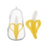 Boxed Children's Banana Teether Molar Sticks Bites Food Grade Silicone Fruit Teether Baby Training Toothbrush
