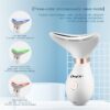 CkeyiN V Shaped Facial Lifting Device Slimming Face Tightening Machine Red Light Therapy Neck EMS Massager Removal Double Chin