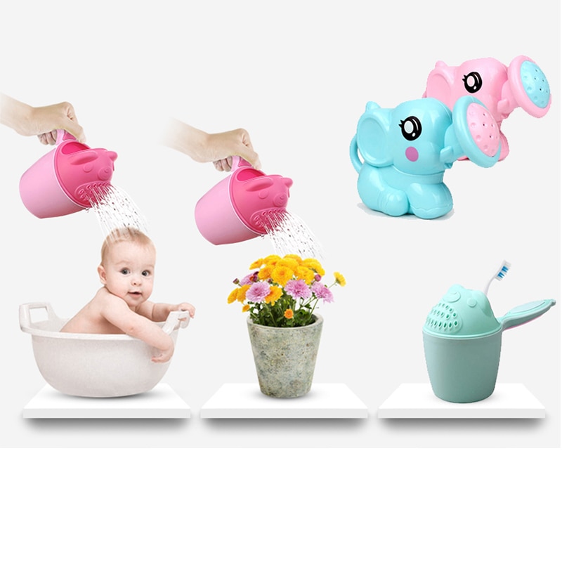 Cute Cartoon Baby Bath Caps Toddle Shampoo Cup Children Bathing Bailer Baby Shower Spoons Child Washing Hair Cup Kids Bath Tool