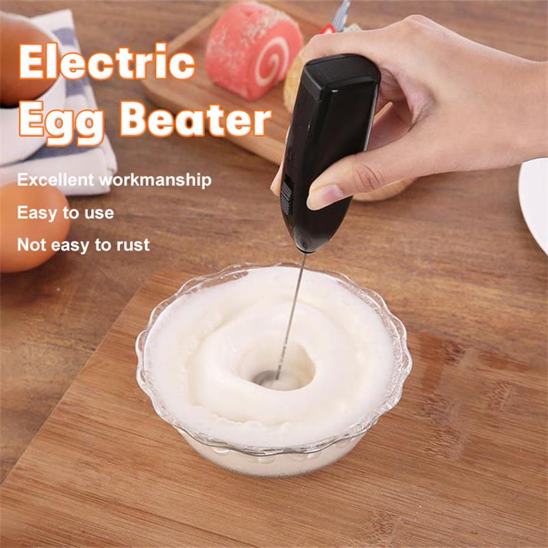 Electric Egg Beater Milk Frother For Coffee Household Kitchen Mini Stainless Steel Coffee Milk Tea Blender