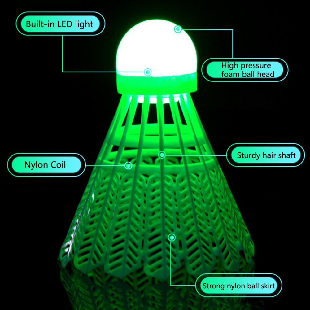 Endurance Flight Stability Vibration Damping Glow in The Dark Shuttlecocks Unbreakable Fluorescent Badmintons Sport Supplies