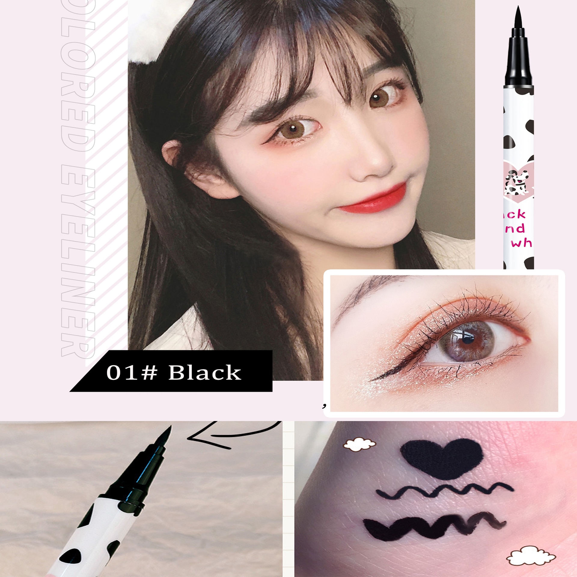 Eyeliner Pen Long Lasting No Smudging Quick Drying Brown Lying Silkworm Pencil Liquid Eye Shadow Beauty Makeup Cosmetics Tool