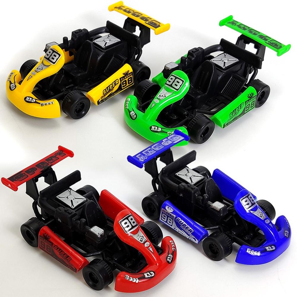 Mini Plastic Car Toy Pull Back Colorful Cartoon Racing Model Kart Racing Car Children Educational Toy For Boys