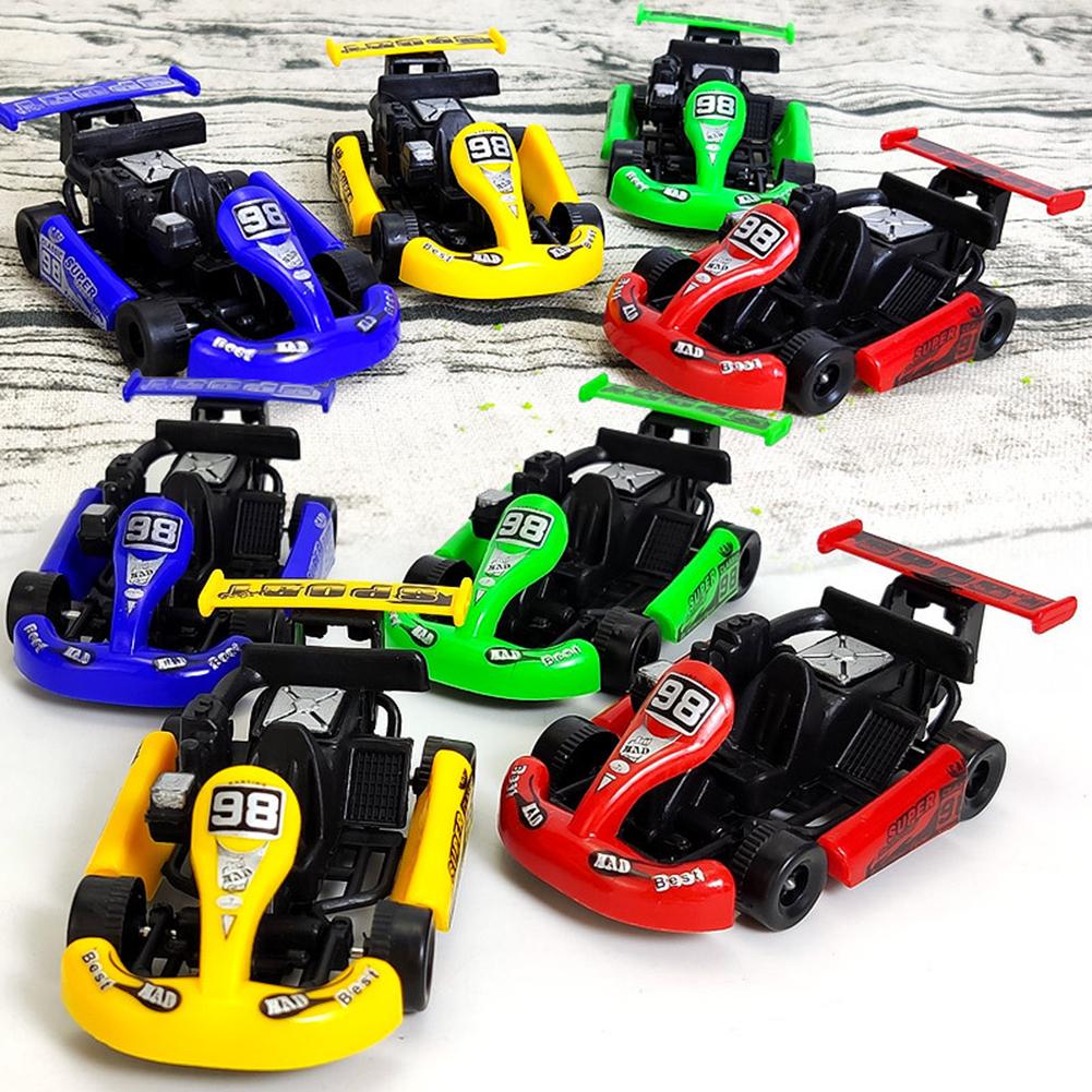 Mini Plastic Car Toy Pull Back Colorful Cartoon Racing Model Kart Racing Car Children Educational Toy For Boys
