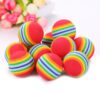 Rainbow Ball Cat Toy Ball Interactive Cat Toys Play Chewing Rattle Scratch Toys For Cats Natural Foam Ball Training Pet Supplies