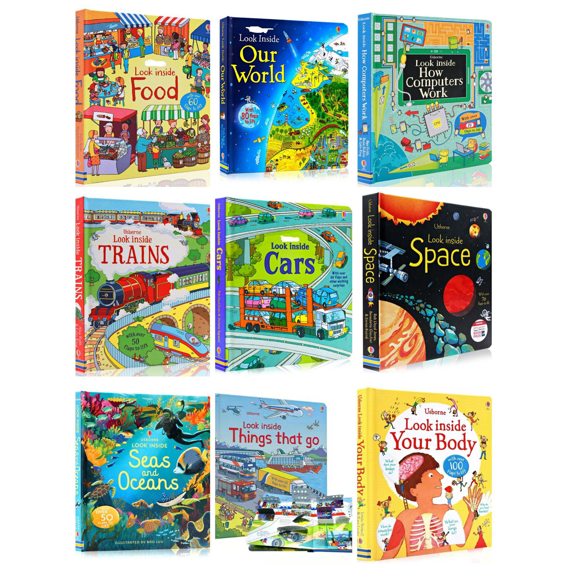 Random 19 Books Usborne Lift-the-Flap Questions and Answers Parent-child Interaction Education Book Child's Birthday Kid's Gifts