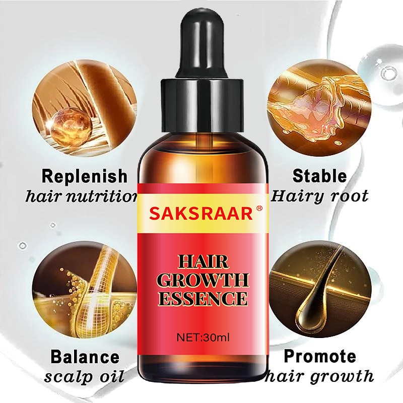 SAKSRAAR Hair Growth Essential Oils Essence 100% Original Anti Hair Loss Products Treatment Health Care Beauty Hair Growth Serum