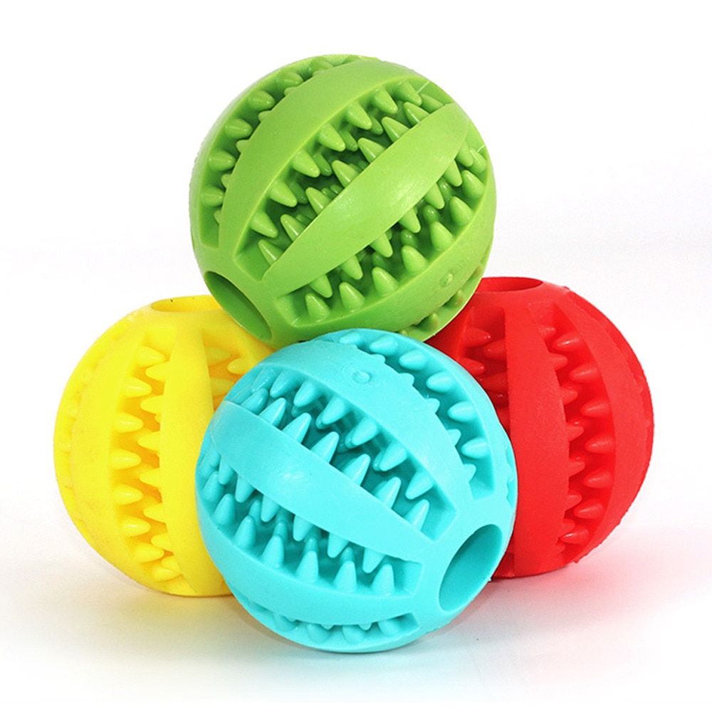 Soft Natural Rubber Dogs Ball Funny Interactive Extra-tough Elasticity Ball Puppy Chew Toy Tooth Cleaning Snack Toy Pet Products