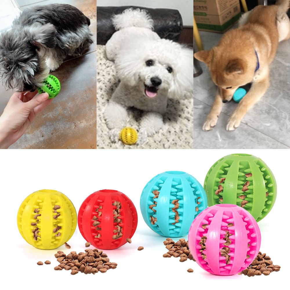 Soft Natural Rubber Dogs Ball Funny Interactive Extra-tough Elasticity Ball Puppy Chew Toy Tooth Cleaning Snack Toy Pet Products