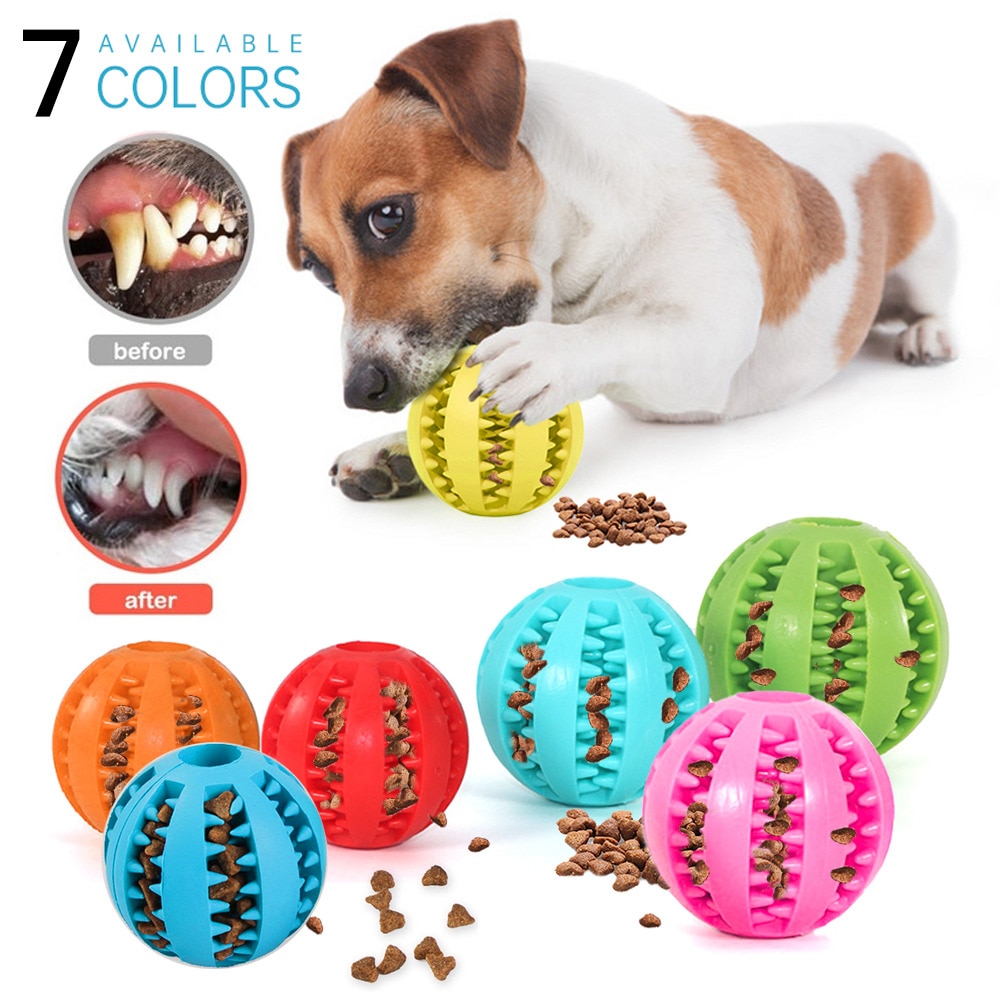 Soft Natural Rubber Dogs Ball Funny Interactive Extra-tough Elasticity Ball Puppy Chew Toy Tooth Cleaning Snack Toy Pet Products